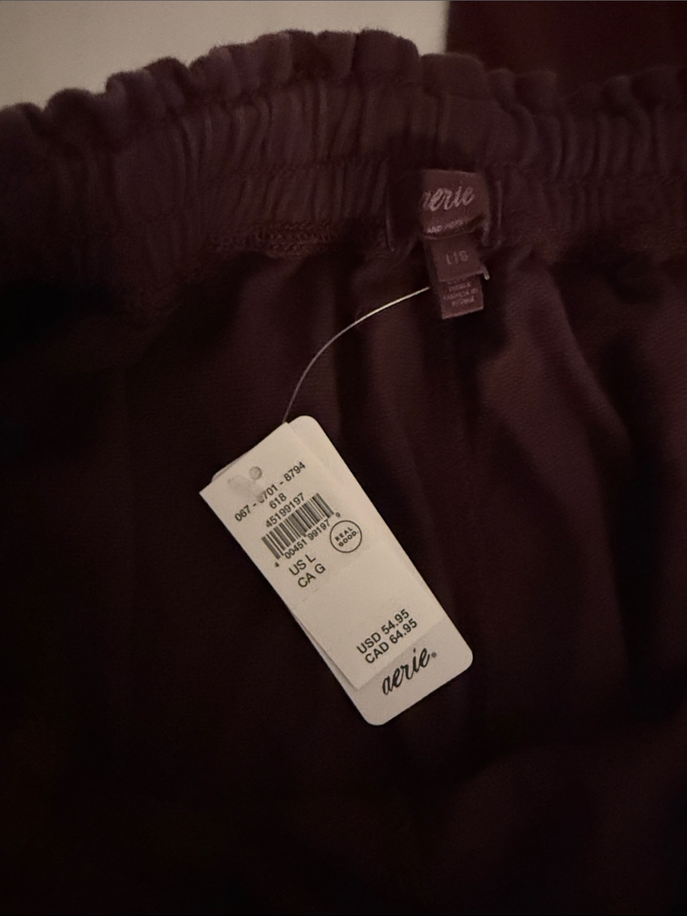 Aerie Boho Joggers in Burgundy - Picture 7 of 8